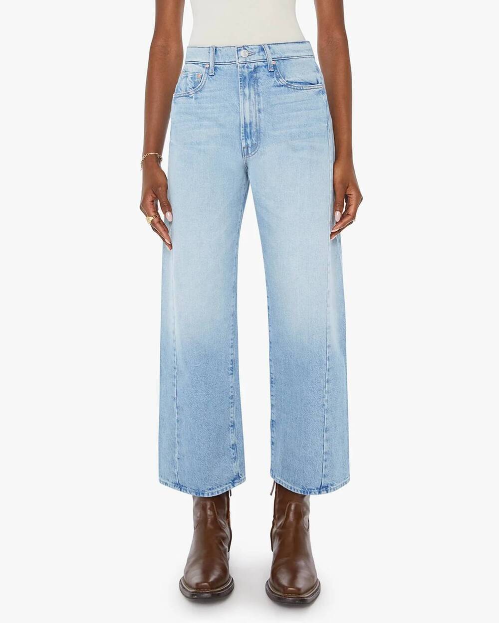 NEW MOTHER half pipe ankle jeans in this how i roll